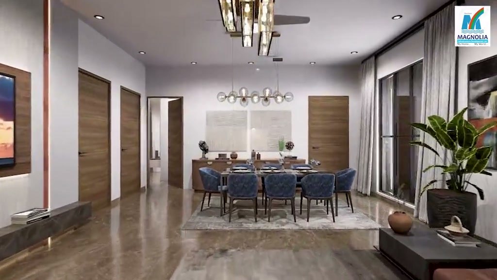 The living and dining room at Magnolia Delight
